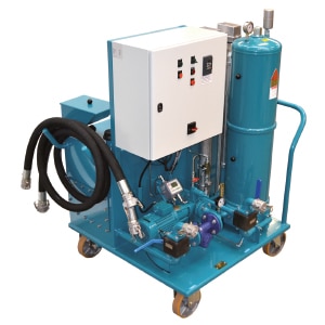 mobile oil care systems for gear flushing