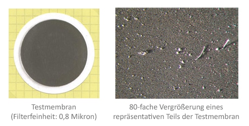 Partikelzählung, Testmembran