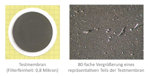 Partikelzählung, Testmembran