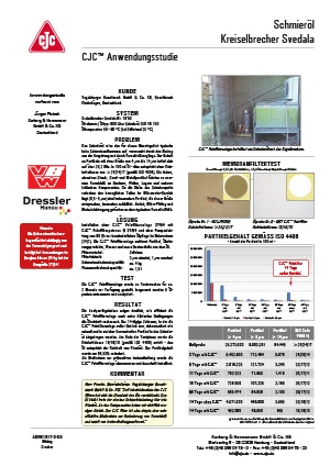 Anwendungsstudie, Schmieröl-Filtration, Kreiselbrecher Svedala Anwendungsstudie Schmieröl-Filtration, Kreiselbrecher Svedala