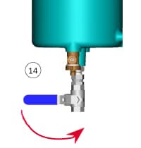Open valve on oil outlet