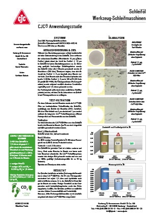 Anwendungsstudie Schleiföl-Filtration, Werkzeug-Schleifmaschinen Anwendungsstudie