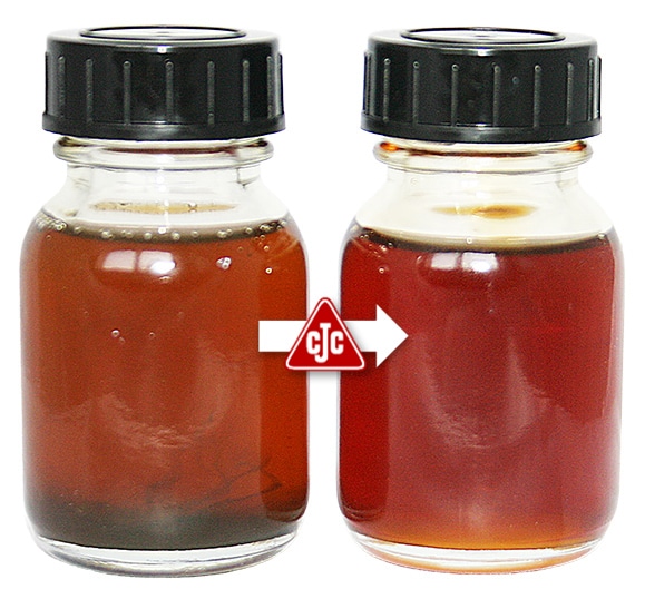 oil samples before and with cjc oil filter, dry and clean insulation