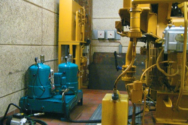 CJC® Lube Oil Filter installed on gas engine type CATERPILLAR 3516 gas engine oil filtration, gas engine, biogas engine, cjc lube oil filter