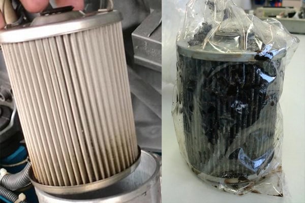fuel cleaning, in-line oil filter clogged
