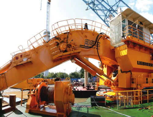 Hydraulic system, Liebherr pontoon excavator P995 Litronic, stilt pontoon