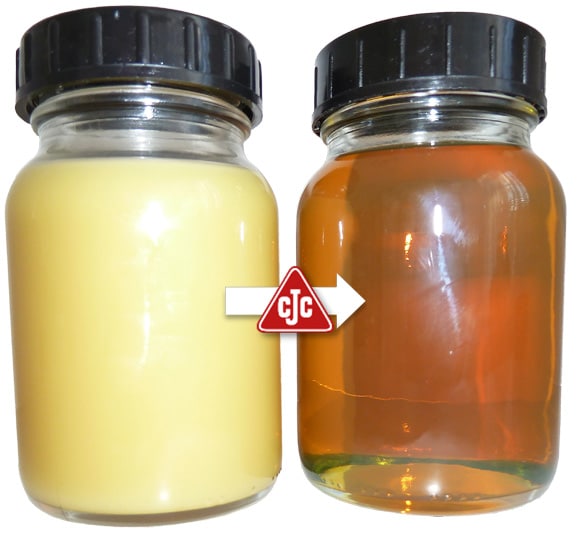 oil samples without and with cjc, oil dewatering, desorber